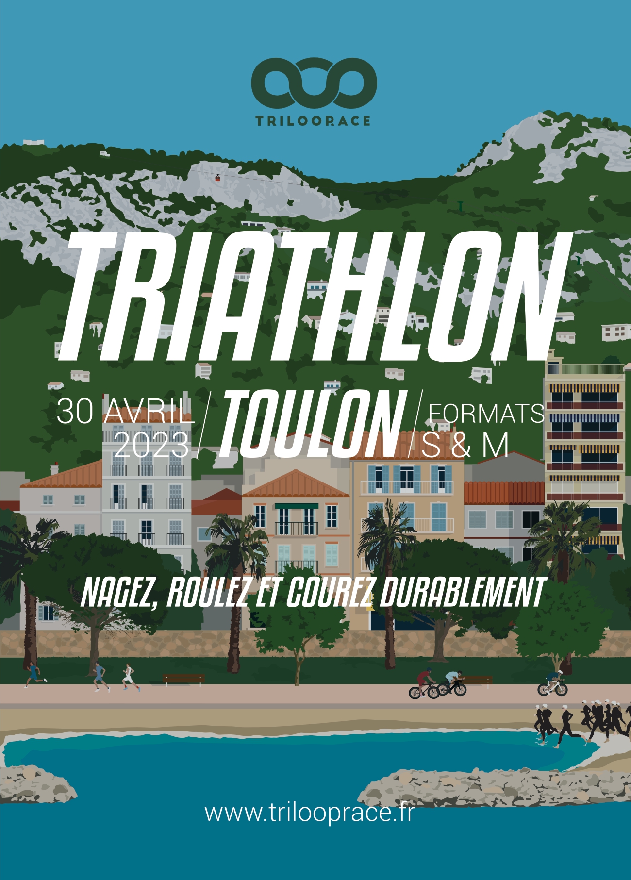 Triathlon Triloop M Triloop Race Toulon 2023 Romain BROWAEYS Ok Time   AFFICHE TRILOOPRACE Ok Time Chronometrage 